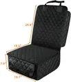 Durable black quilted waterproof pet front seat cover with 24.8x19.7 inch dimensions - Front Seat Pocket Style