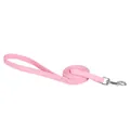 Laisse rose pour chien en cuir PU et nylon avec crochet pivotant en métal robuste - Laisse pour animal / M: 2,5*42CM / Rose