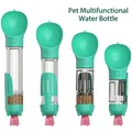 Multifunktionale tragbare Hundetrinkflasche mit Futterbehälter und Kotbeutelspender - 300ML + Kotbeutelbox / Seeblau