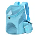 Sac à dos de transport bleu respirant pour chats et petits chiens voyage extérieur - Bleu clair