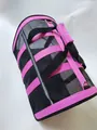 Portable breathable mesh pet carrier bag in pink and black for cats and small dogs - Rose Red