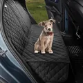 Housse de siège auto noire matelassée imperméable pour chiens sur banquette arrière - 03 drip plastic model