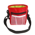 Sac de récompenses rouge pour dressage d'animaux avec poche en filet et bandoulière - Rouge