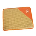 Tapis de refroidissement carré en rotin pour animaux avec bord orange - Orange de Tapis d'Été