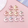 Detalle de dijes de delfines iridiscentes coloridos para crear joyas DIY personalizadas - Serie de Delfines Oceánicos Kit de 10 Estilos (SN1799) / Aurora Colores Mezclados