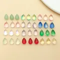 Selection of vibrant water drop shaped glass beads for handmade hair accessories. - 12 Styles Set 3 Pcs Each (BE05) / 36 Pieces Pack - Small Straight Hole / Iridescent Mixed