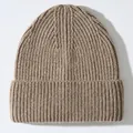 Klassische braune Strickmütze aus Wolle für Damen und Herren, verdickter Herbst-Winter-Stil - Einheitsgröße / Khaki