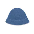 Warm blue pure wool knitted bucket hat for women in a classic dome style - One Size / Haze Blue