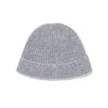 High-quality soft grey pure wool knitted bucket hat featuring a warm ribbed texture - One Size / Medium Grey