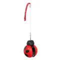 Red ladybug tumbler cat toy with a long elastic rod and red tassel teaser - Red