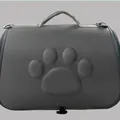 Durable grey EVA breathable pet carrier bag with embossed paw print for cat and dog - Coral Grey