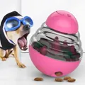 Pink interactive dog slow feeder toy wobbler for treat dispensing and puzzle training - Tumbler Toys / Pink