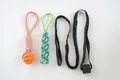 Professionelles Hundespielzeug-Set mit Ball, geflochtenem Seil und Bungee-Leine. - 3-teiliges Set / Orange