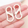 Zwei weiße S-Karabinerhaken mit Doppel-Federverschluss für DIY Schlüsselanhänger - S-Förmiger Lackierter Doppelverschluss (FT200) / 1 Stück (33x14mm) / Gebrochenes Weiß
