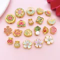 Detailed view of traditional Chinese style gold-plated enamel beads for DIY jewelry making - Vintage Matte Gold Small Hole Spacer Set (SN1820)