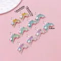 Detalle de dijes de cola de sirena con perlas y estrellas para la creación de joyas DIY - Estilo Océano de Esmalte Plateado (SN1788) / Paquete de 10