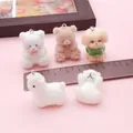 Detalle de dijes de animales flocados 3D con regla para escala de joyería DIY hoy - 5 Piezas / Juego de Animales en 3D de Cinco Piezas