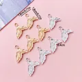 Elegantes dijes de cola de sirena con perlas en oro y plata para la creación de joyas DIY - Cola de Sirena de Océano Mixta (SN1785)