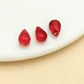 Handmade translucent red teardrop glass beads for DIY ancient style hairpins and crafts - Small Straight Hole Teardrop Bead (23672)