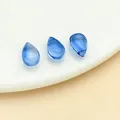Translucent blue teardrop glass beads for DIY hairpins and handmade jewelry crafts - Small Straight Hole Teardrop Bead (23678)