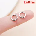 Macro-weergave van 1,5x8mm roestvrijstalen open buigringen voor DIY sieraden maken - 1.5x8mm (1 Stuk)