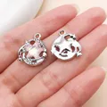 Vue détaillée d'un pendentif en étoile irisée avec strass pour bijoux DIY - Étoile Arc-en-ciel / 1 Pièce (19x16x5mm) / Blanc K Rose (28170)