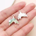 Colgante de cola de sirena con estrella y perla para hacer joyas de bricolaje DIY - Estilo Océano de Esmalte Degradado Azul-Verde (28096) / 1 Pieza