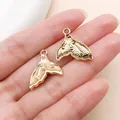 Elegant gold mermaid tail charm with white pearls for DIY jewelry and phone case decor - Mermaid Tail (28084) / 1 Piece / Gold