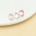 Three pink teardrop-shaped glass beads for DIY Hanfu hairpins and jewelry making. - Small Straight Hole Teardrop Bead (23671)