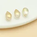 Three gold-sprinkled iridescent teardrop glass beads for DIY hairpins and Hanfu jewelry - Small Straight Hole Teardrop Bead (23673)