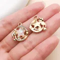 Pendentif étoile en alliage iridescent avec strass pour création de bijoux DIY. - Étoiles Scintillantes Fines / 1 Pièce (19x16x5mm) / KC Or Blanc (28164)