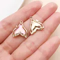 Pink enamel dolphin tail pendant in KC gold finish for DIY jewelry making accessories - Gold Light Pink Fish Tail (28117)