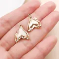 Exquisite gold-tone whale tail enamel charm with crystals for DIY jewelry making accessories - Gold White Fish Tail (28118)