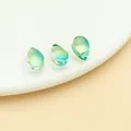 Iridescent teardrop-shaped glass beads with gold flecks for DIY hanfu hair sticks - Small Straight Hole Teardrop Bead (23676)
