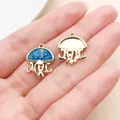 High-quality KC gold jellyfish charms with blue enamel for DIY ocean jewelry crafts - Gold Blue Jellyfish (28134)