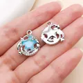 Pendentif étoile irisée avec anneau de mer en strass pour la création de bijoux DIY - Étoile Arc-en-ciel / 1 Pièce (19x16x5mm) / Blanc K Bleu (28167)