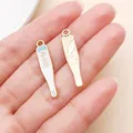 Medizinischer Thermometer-Anhänger in Blau und Weiß für DIY-Schmuckherstellung - Thermometer Anhänger (23051) / Anhänger Ohne Kette (30x6mm) / Blau