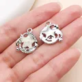 Pendentif étoile nacrée argentée avec strass pour la création de bijoux artisanaux DIY - Étoiles Scintillantes Fines / 1 Pièce (19x16x5mm) / Blanc K Jaune (28168)