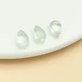 Pale green iridescent teardrop glass beads for DIY jewelry making and hair sticks. - Small Straight Hole Teardrop Bead (23679)