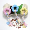 Colorful star-shaped TPR pet chew toy set with braided cotton rope tails for dogs - Pentagram Cloth Strip
