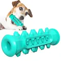 Teal rubber dog chew toy for dental cleaning, durable interactive pet toy for puppy - Single Core Dental Stick / Blue