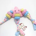 Durable colorful pet chew toy featuring star plush and TPR spiky rings on cotton rope - Cartoon Cloth