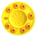 Jouet interactif pour chien avec curseurs orange pour une alimentation lente et saine. - Jaune
