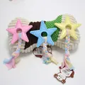 Durable plush bone pet toy set featuring colorful star TPR teethers and braided cotton ropes - Spiky Star Ring Cloth