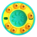Jouet puzzle interactif pour chien gamelle lente avec disques colorés pour dressage - Bleu lac