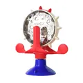 Jouet distributeur de nourriture rotatif pour chats et chiens en rouge et bleu vif - Bleu US