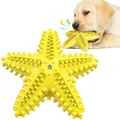 Leuchtend gelbes quietschendes Hundespielzeug in Seesternform zur Kauspaß-Zahnpflege - Gelb