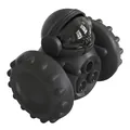 Durable black pet balance wheel slow feeder and treat dispenser toy for dogs and cats - Robot / Black