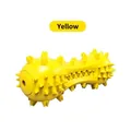Jouet à mâcher sonore jaune en forme d'haltère pour le nettoyage des dents de chien - Jaune