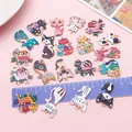 Set of various floral enamel cat pendants for creative DIY jewelry making projects - Enamel Printed Cat (SN1742) / 20 Pieces Set / Colorful